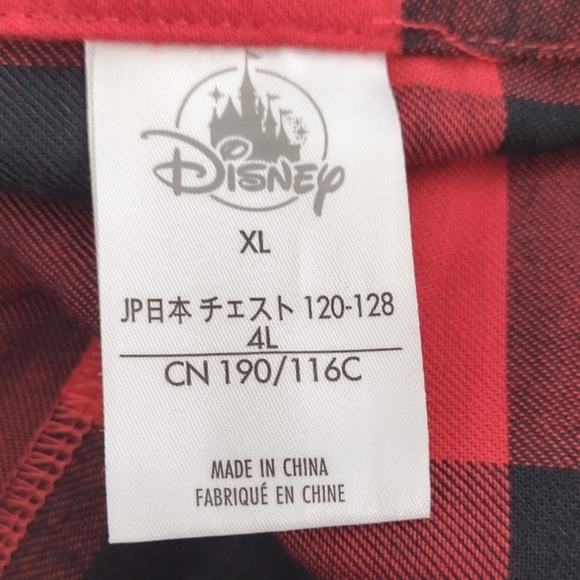 Disney Mickey Mouse Men's  Red/Black Plaid Holiday Pajama Set Size (XL) - Picture 4 of 16